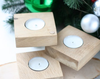 3 Tiers Wood Candle Holders, Christmas Table Centerpiece, Wood Home Decor, Holiday Decor Table Centerpiece