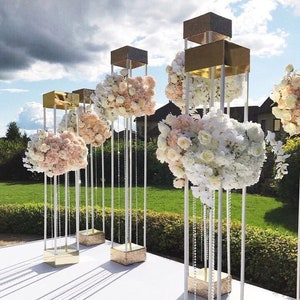 Gold Floral Stand Wedding centerpiece Wedding Flower stand Wedding decor Ceremony Wedding backdrop Wedding decoration