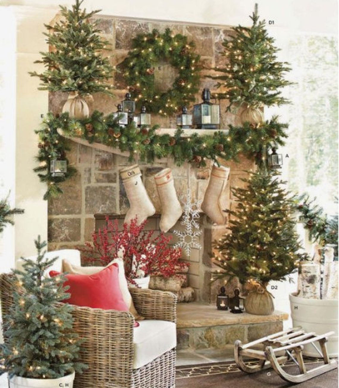 Artificial Mantle garland Christmas garland Christmas Etsy