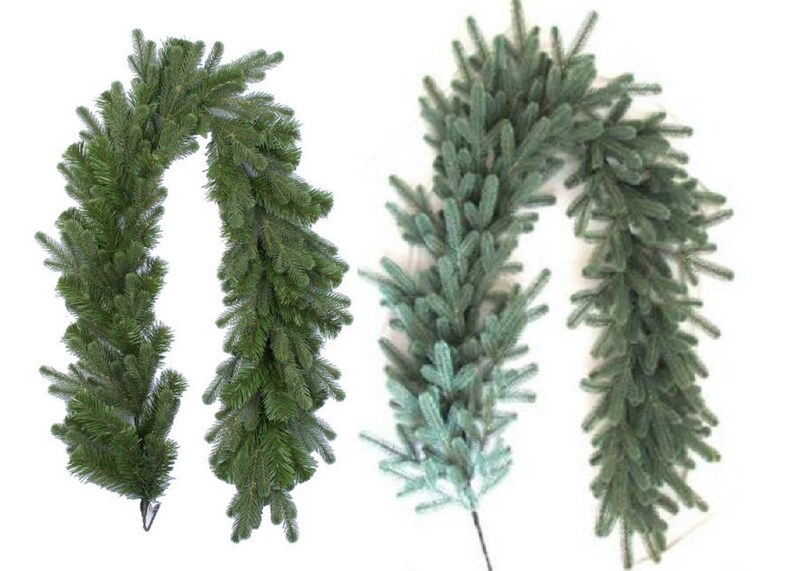 Blue Greenery Garland Christmas Garland Christmas Mantel Etsy