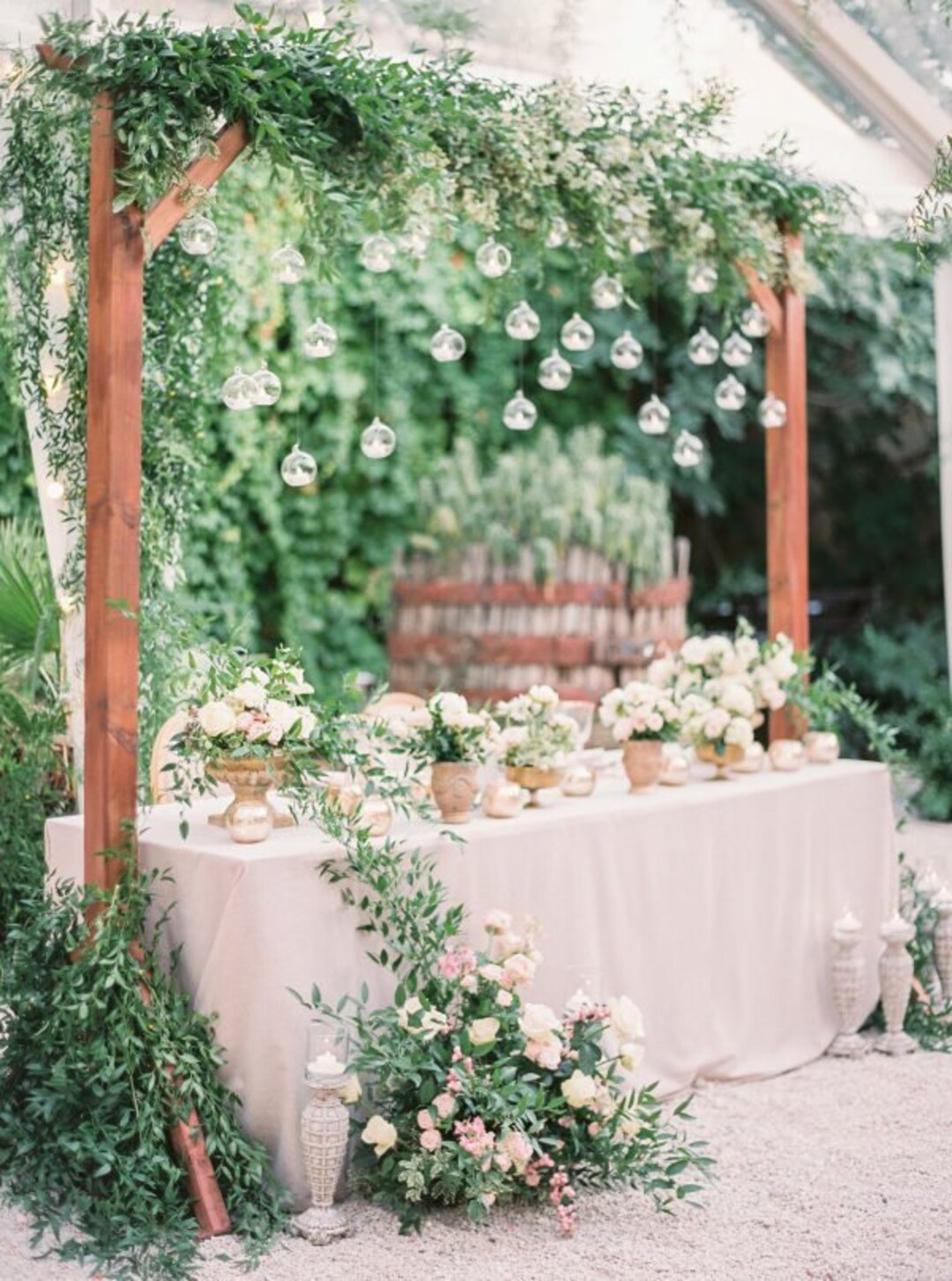 Hanging Greenery Wedding Decorations to float above the tables