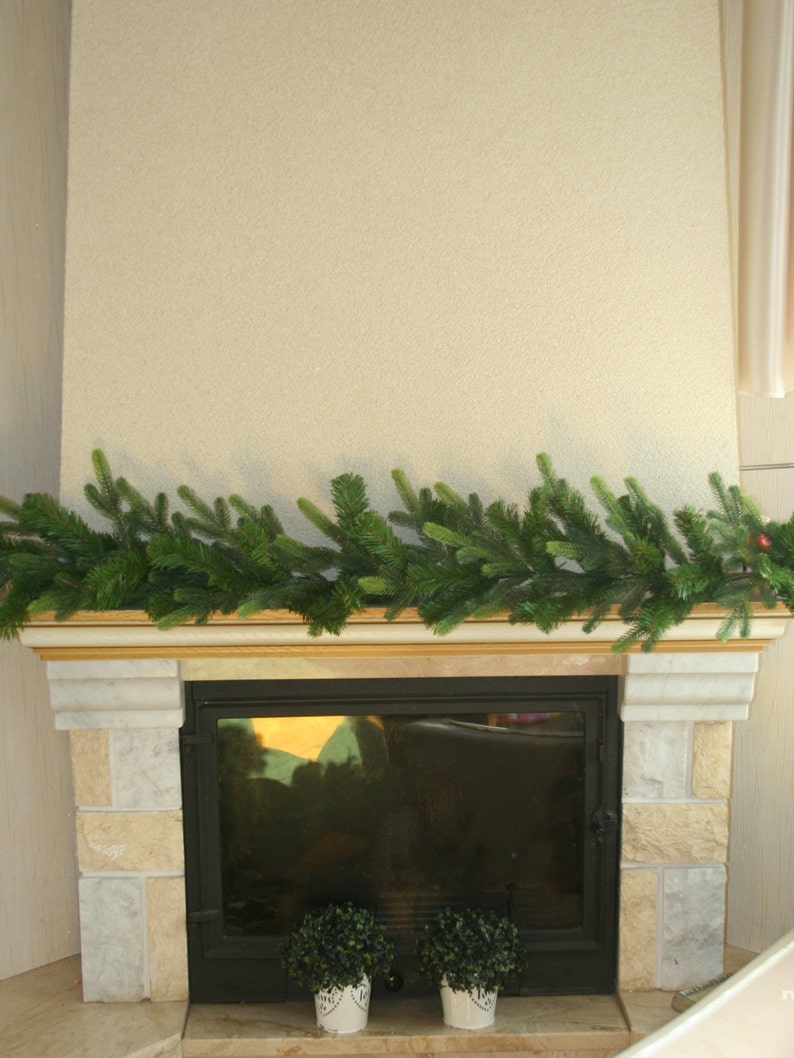 Artificial Christmas Mantel Garland Christmas Garland Green Etsy