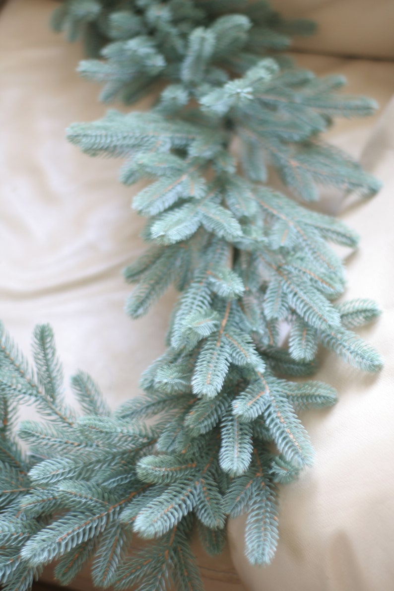 Blue Greenery Garland Christmas Garland Christmas Mantel Etsy
