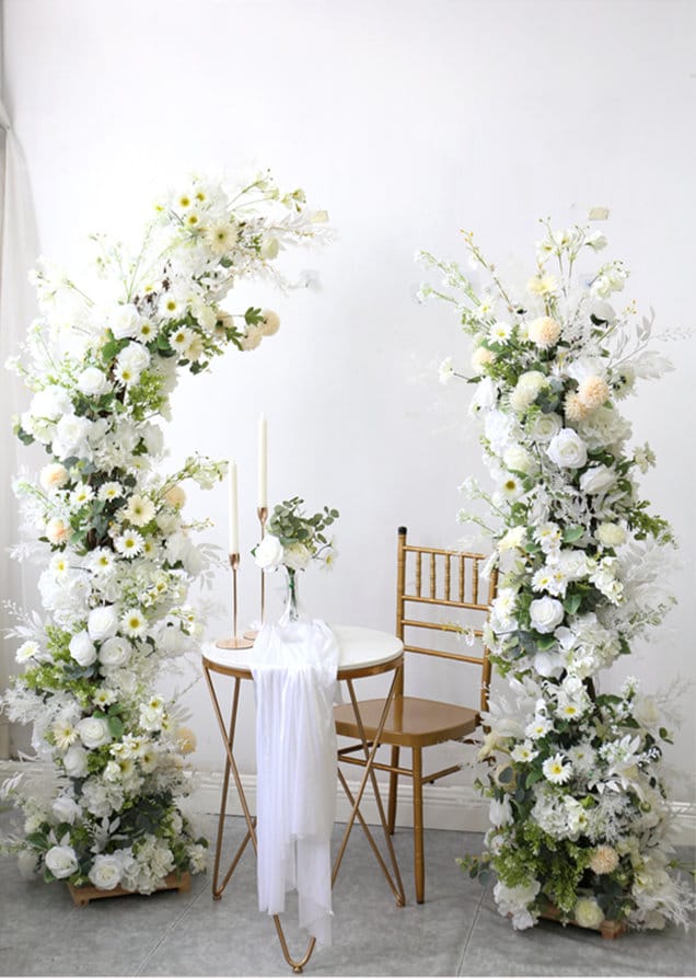 White Flower Arch Decor Wedding Arch Flower Wedding Decor Etsy
