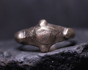 Authentieke middeleeuwse bronzen Vikingring, Noorse sieraden, Vikingtijd, Amerikaanse maat 7 3/4