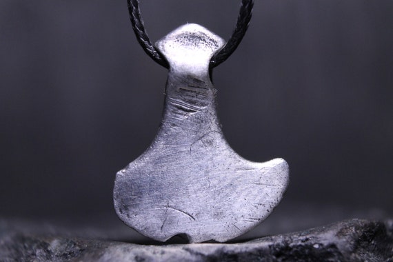 Ancient Viking Silver Axe Pendant, Norse Jewelry, Medieval Artifact, Viking Age