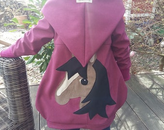 Softshell coat from size 104 with horse motif