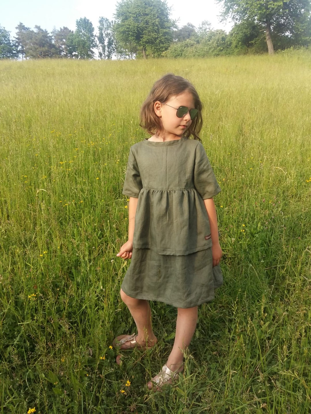 Linen Dress Made of Viscose Linen in Olive Etsy