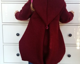 Walk coat in wine red, either fully lined or unlined