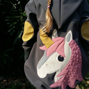 Softshell coat from size 104 with unicorn appliqué image 9