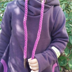 Hoodie Tunic sweat dress in dark purple