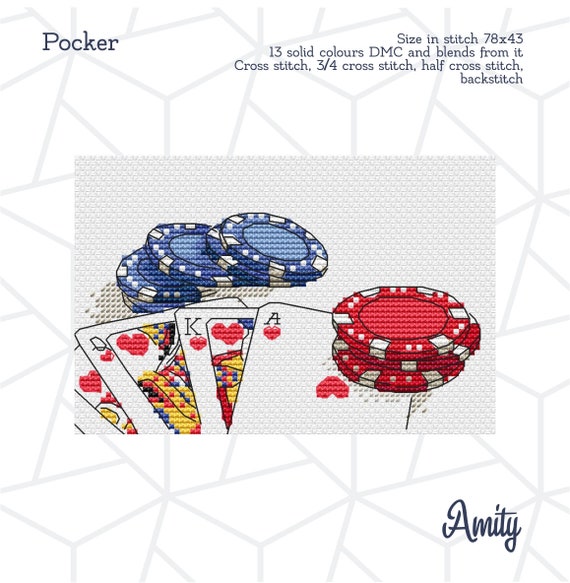 Pocker Cross Stitch Pdf Pattern Game Playing Cards Etsy