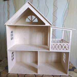 1:12 scale 2 storey Wooden dollhouse, dollhouse
