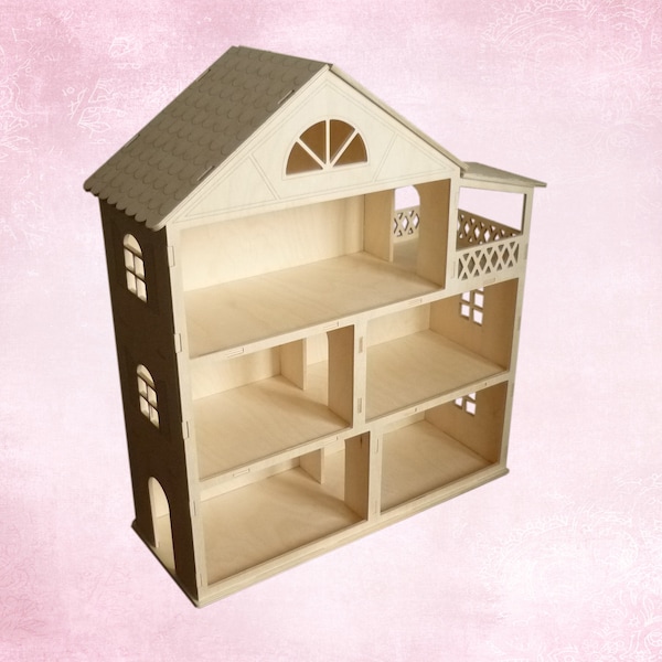 Wooden dollhouse, dollhouse wooden kit