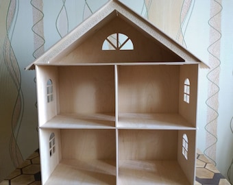 1:12 scale Wooden dollhouse, dollhouse wooden kit