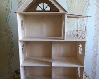 1:12 scale 3 storey Wooden dollhouse, dollhouse wooden kit