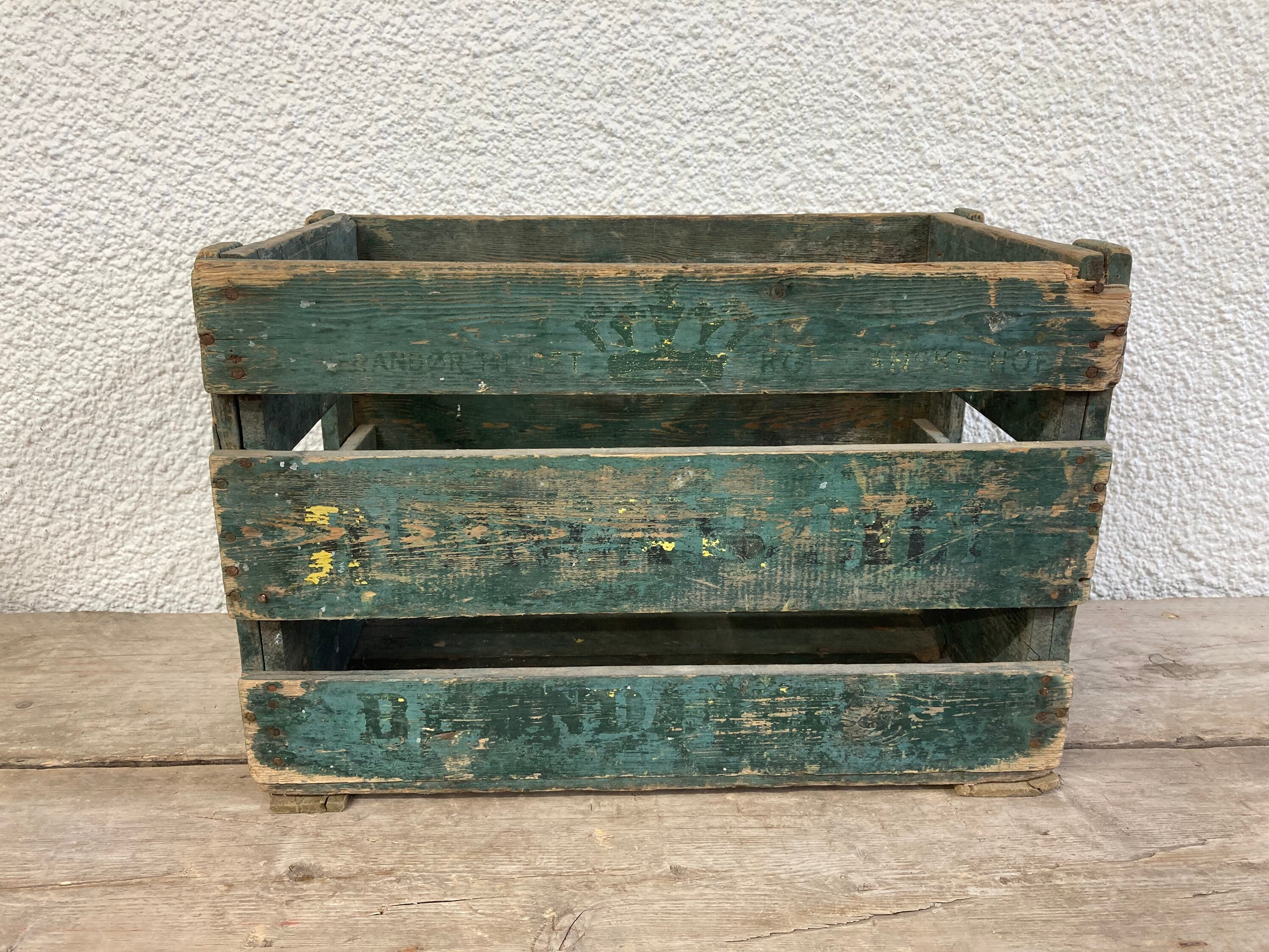 Fabulous Painted Vintage Wooden Crate Perfect for Storage Etsy