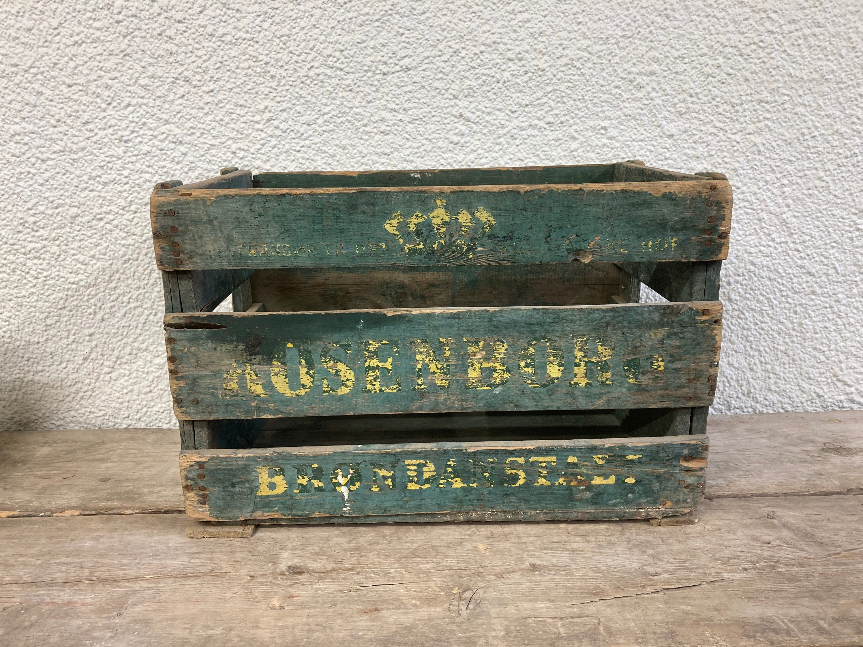 Fabulous Painted Vintage Wooden Crate Perfect for Storage Etsy