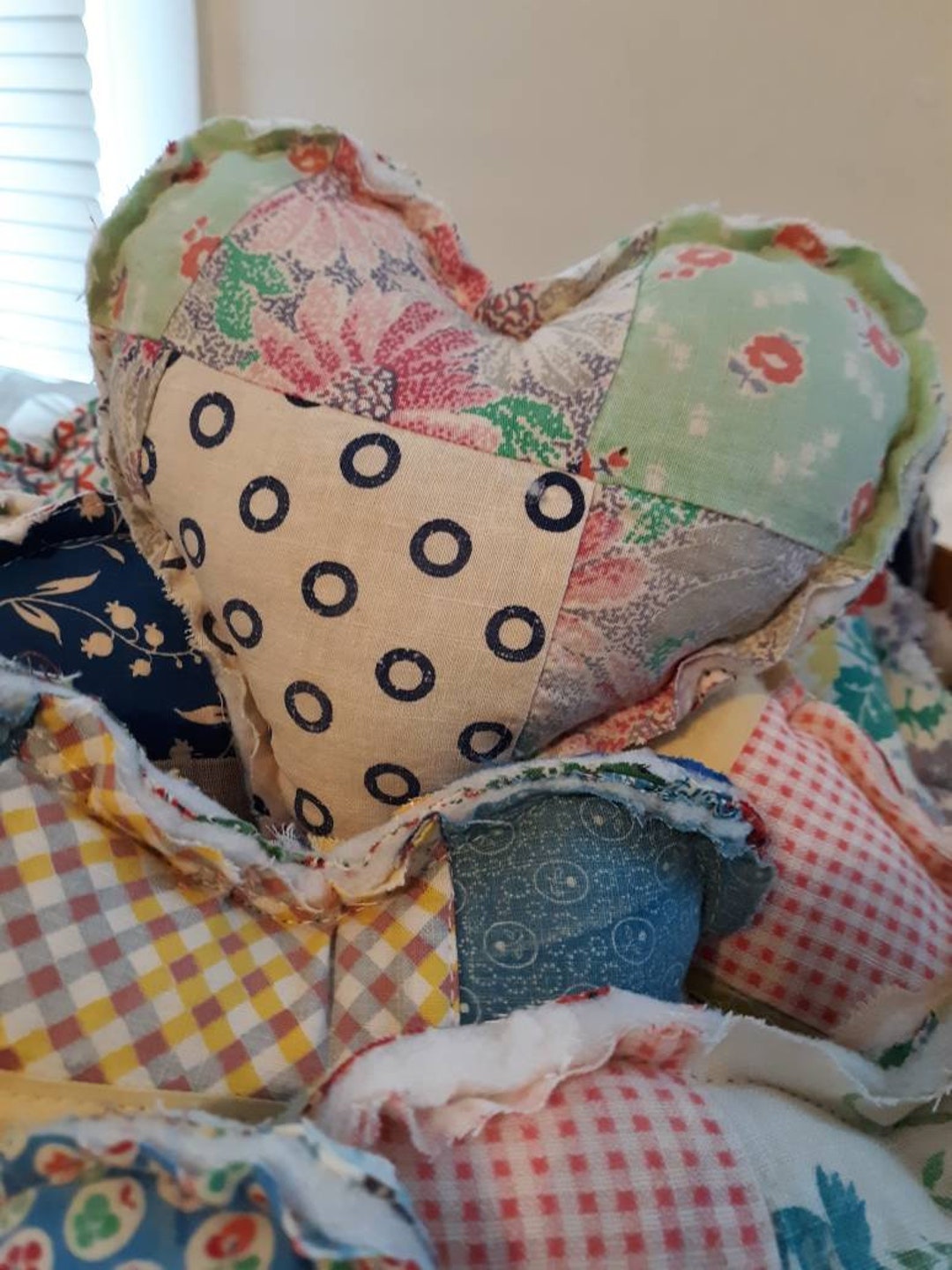 Vintage Floral Heart Quilted Blanket NCU0TH613