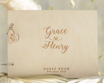 Personalized guest book Anniversary guest book Idea for a gift Anniversary gift Wooden guest book