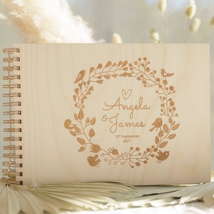 Guest book for the wedding Wooden guest book Personalized wedding gift engraved text