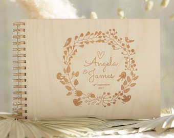 Guest book for the wedding Wooden guest book Personalized wedding gift engraved text