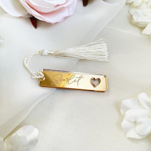 Acrylic Place Cards with Tassel, Luxury Wedding Place Cards, Name Cards for Wedding Guests, Gold Mirror Name Tags
