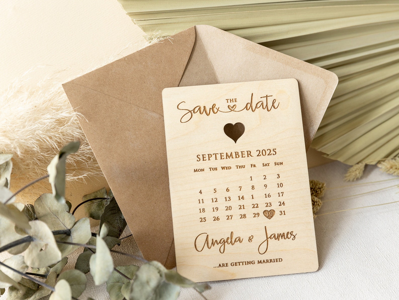 Save the Date Karte aus Holz