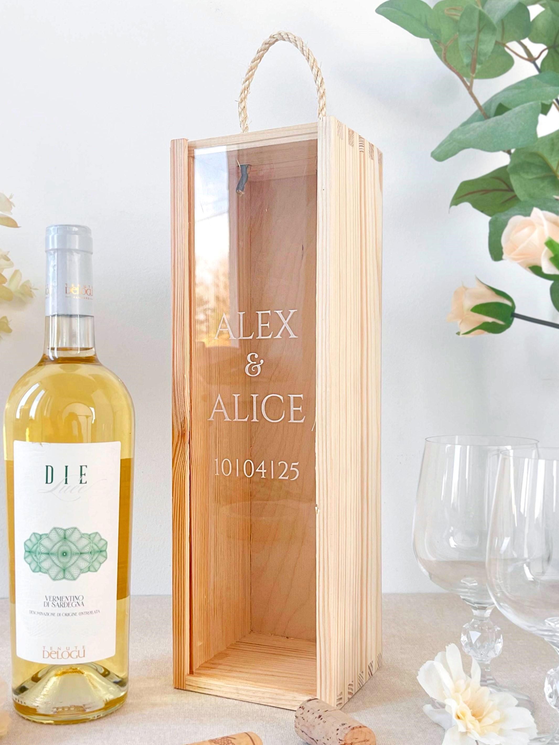 Boîte Décorative En Bois Avec Vitre Pour Collection De Bouchons De Vin/bouteille - 20x30x5 Cm