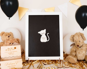 Alternative Guest Book with Kittens, Kitty Dropbox Frame, Personalized Christening Gift