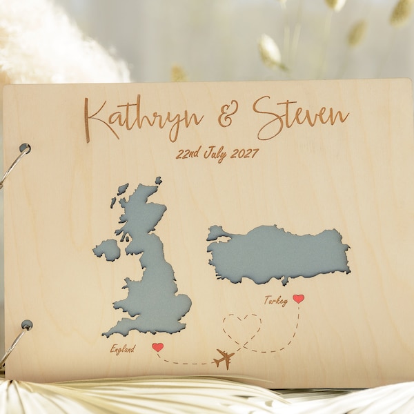 Personalized Guestbook Engraved guest book wedding gift Idea for a gift Wooden guest book