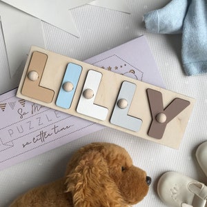 wooden puzzle Personalized puzzle with child's name baby shower gift an idea for a gift