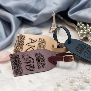 Monogram Luggage Tag Luggage tag made of eco-leather engraved initials