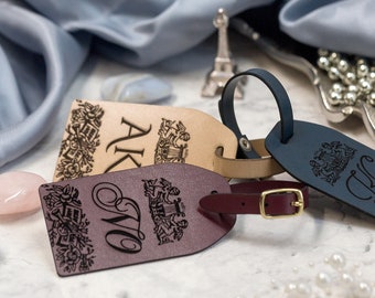 Monogram Luggage Tag Luggage tag made of eco-leather engraved initials