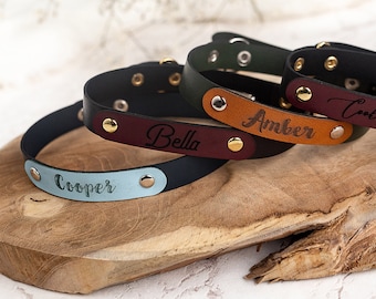 Cat collar with name Personalized Cat Collar Eco leather collar for cats