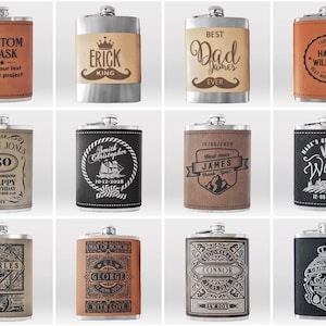 Personalized Gift Flask for Men, Leather Hip Flask, Monogram Hip Flask, Custom Hip Flask, Gift For Her image 7