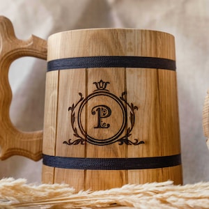 Regalo para él Taza de cerveza de madera personalizada Ideas de regalos Regalo para un hombre Regalo para novio