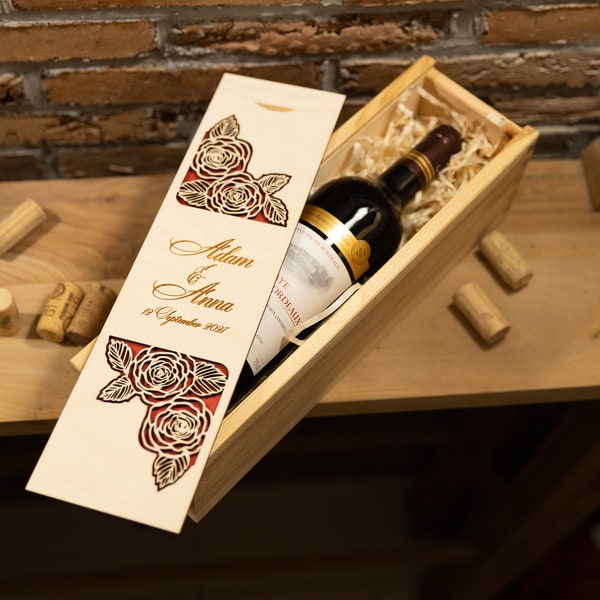 Wine and Rose Box Etsy