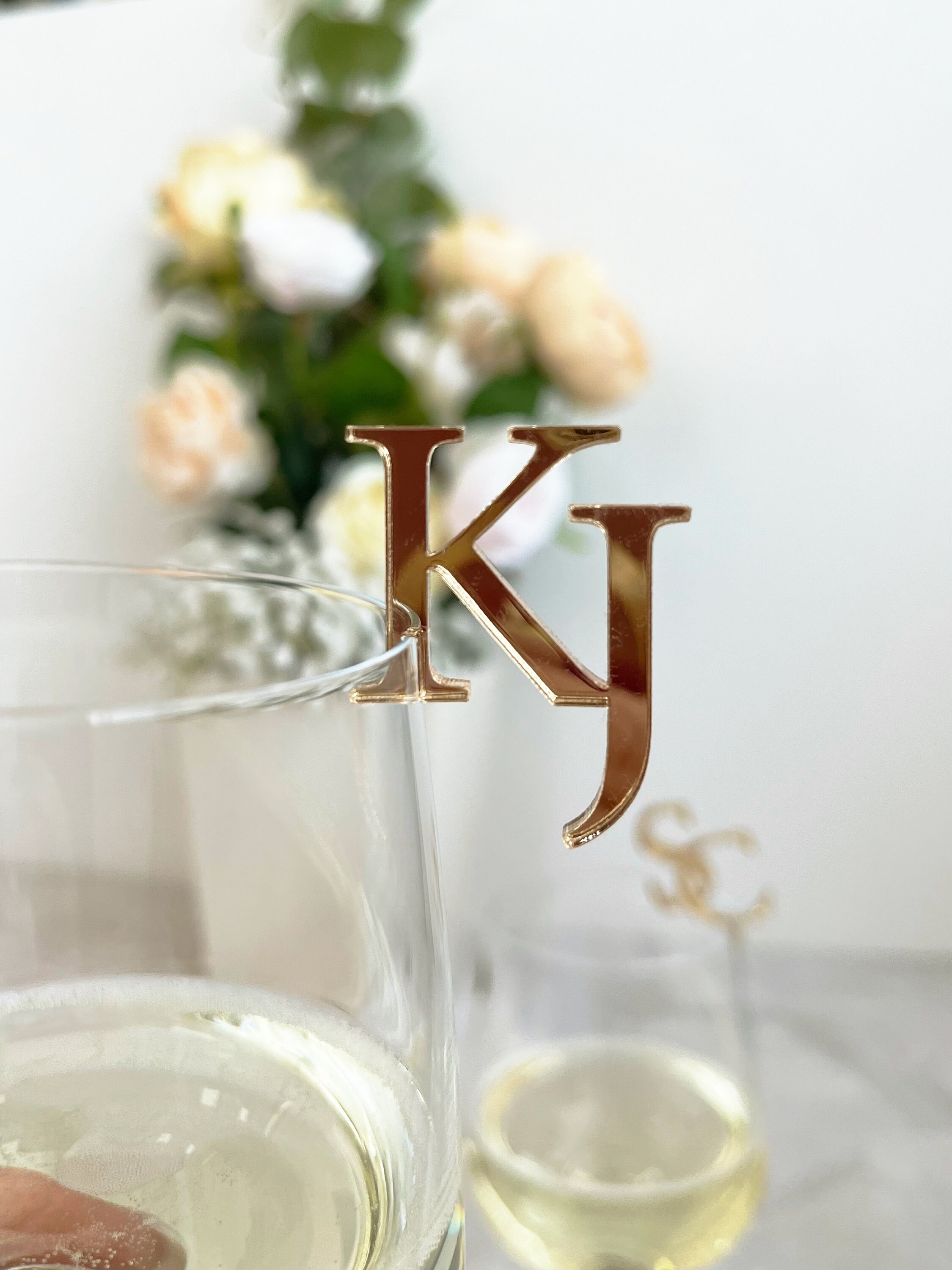 Personalized Wedding Drink Ttags With Initials, Personalized Drink Tags, Luxury Wedding Gifts, Table Decoration
