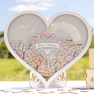 Wooden guest book for a wedding Alternative guest book an idea for a gift Heart shaped guest book