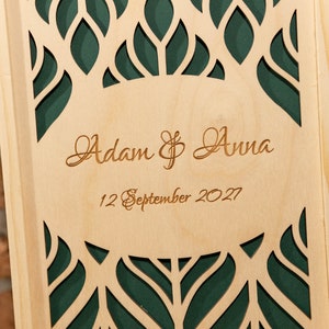 Wooden wine box for one gift birthday wedding anniversary engraver two wine glasses with engraving image 5