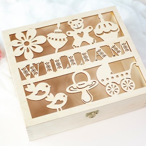 Personalized keepsake box Laser cut name gift for a child Baby shower gift