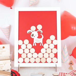 Livre d'or alternatif pour une baby shower avec un chien, cadeau personnalisé, décoration de fête, animal personnalisé