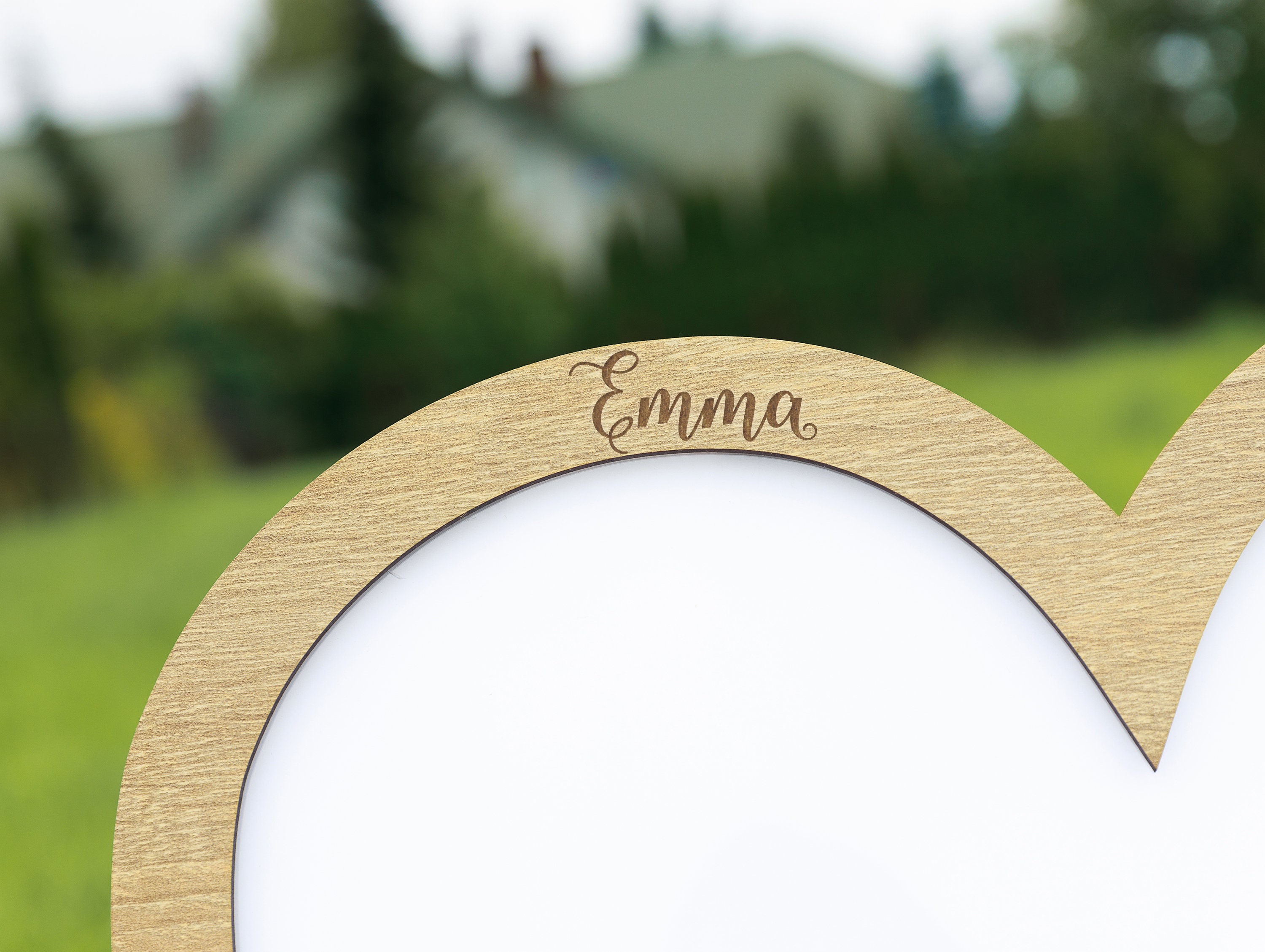 Libro Degli Ospiti Personalizzato Per Matrimonio A Cuore - Cornice In Legno Con Supporto E 30-100 Cuoricini - Decorazione Alternativa Per Nozze, Baby Shower E Anniversari