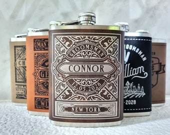 Personalized Gift Flask for Men, Leather Hip Flask, Monogram Hip Flask, Custom Hip Flask, Gift For Her