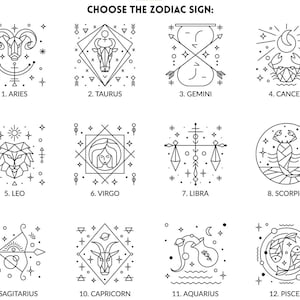 Cartera pequeña personalizada con el signo del zodiaco llavero dorado cartera de cuero vegano horóscopo grabado imagen 3