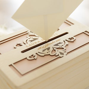 Personalisierte Umschlagbox Gravierte Holzkiste Hochzeit Geschenkbox Idee für ein Geschenk Kartenbox