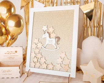 Unicorno alternativo Baby Shower Libro degli ospiti Regalo personalizzato Decorazione per feste Arcobaleno animale personalizzato