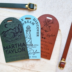 Custom Monogram Luggage Tag, Personalized Luggage Tag, Gift for Travel Lover, Christmas Gift