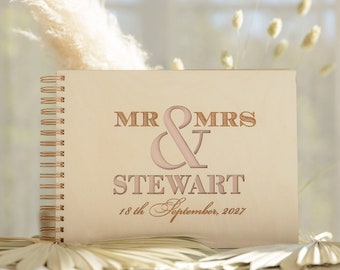 Personalized guest book Anniversary guest book Idea for a gift Wooden guest book Anniversary gift